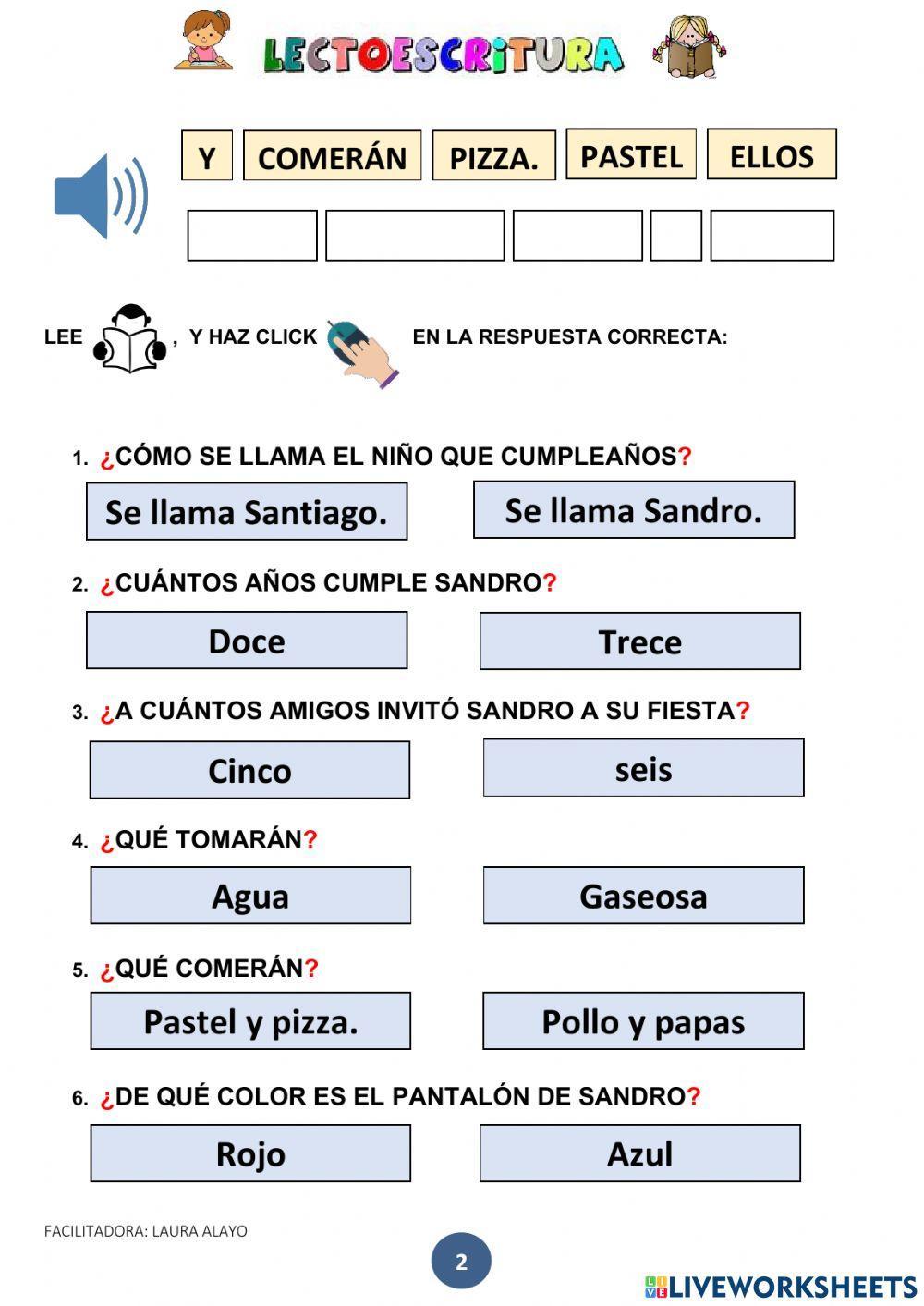 Comprensión de lectura