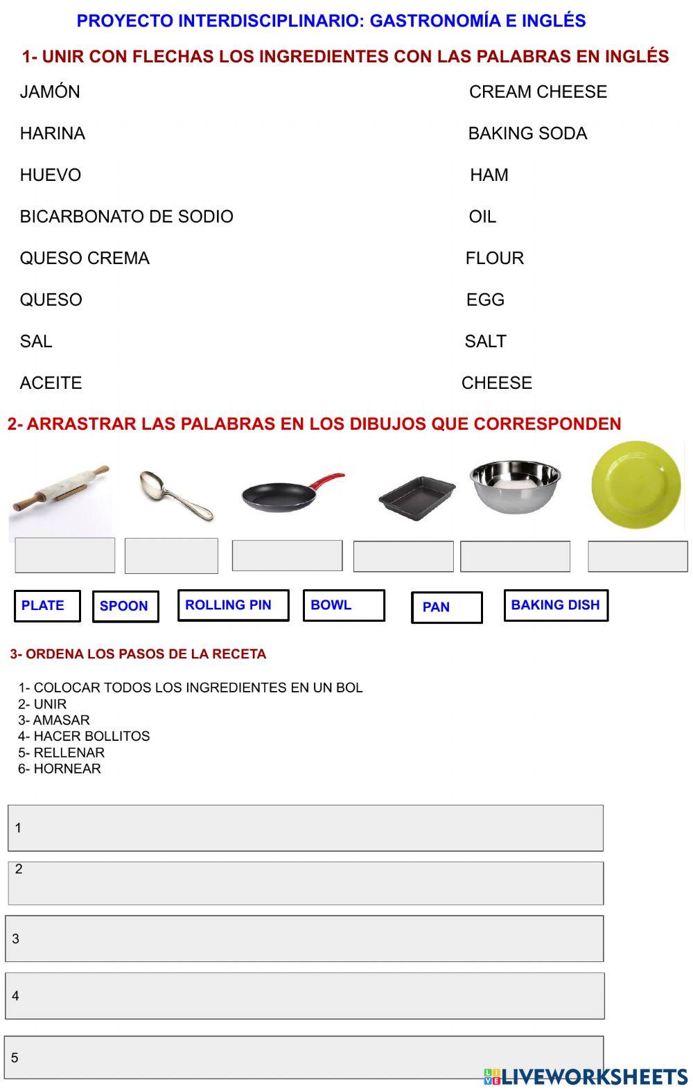 Interdisciplinaria de gastronomía e inglés