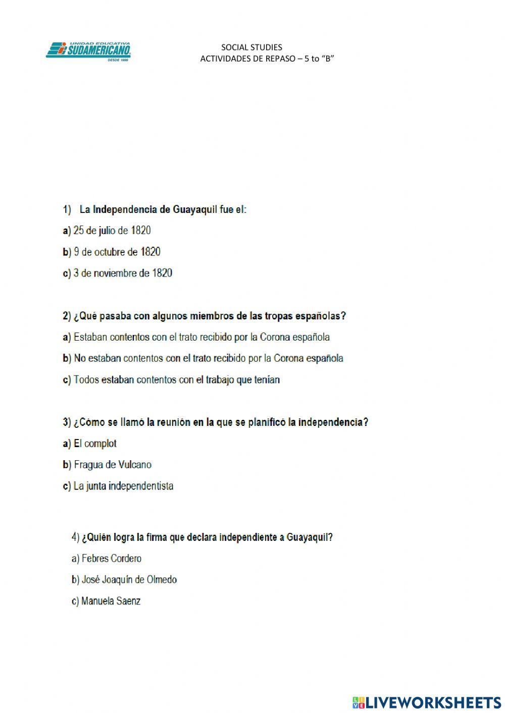 Actividades de repaso