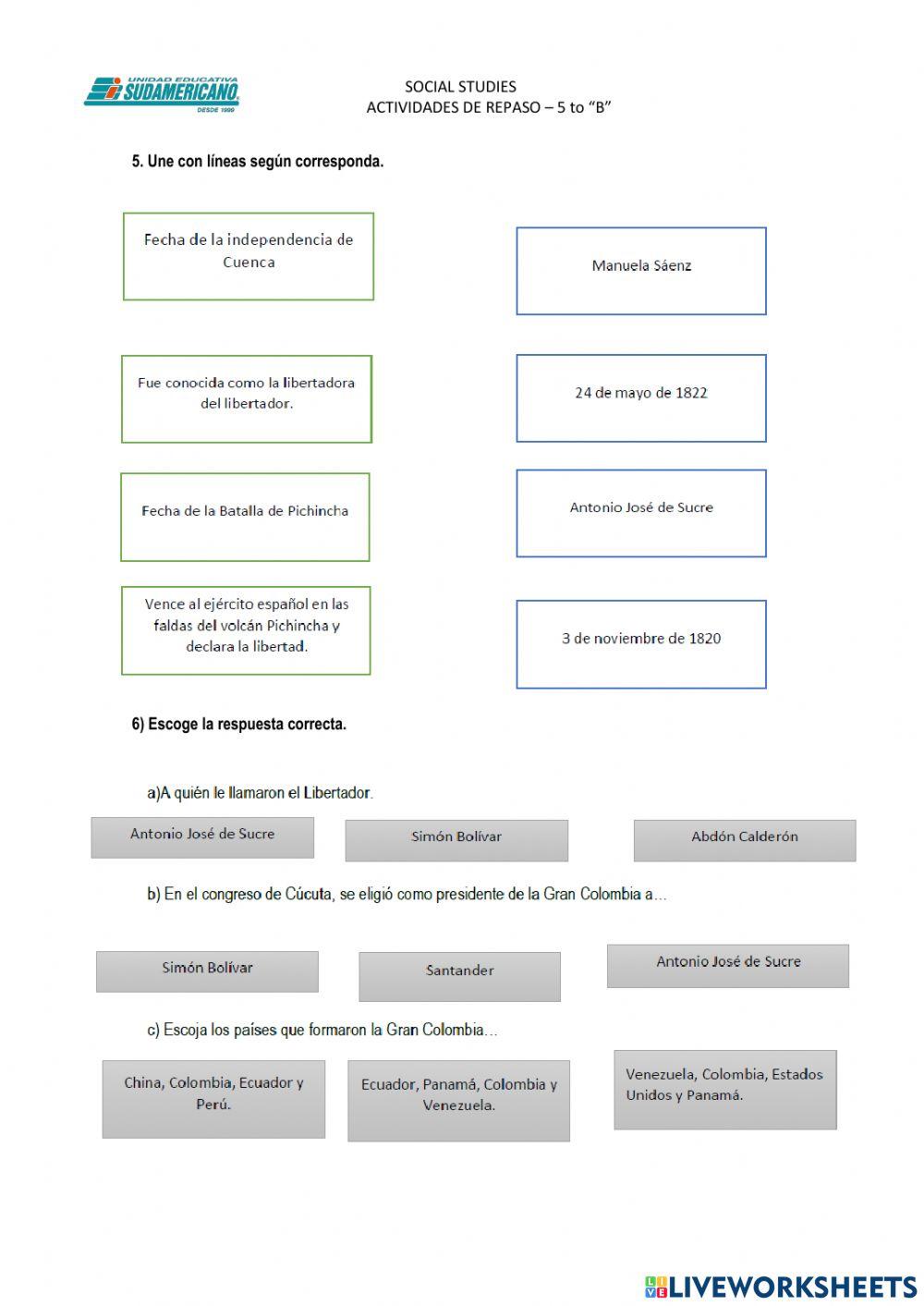 Actividades de repaso