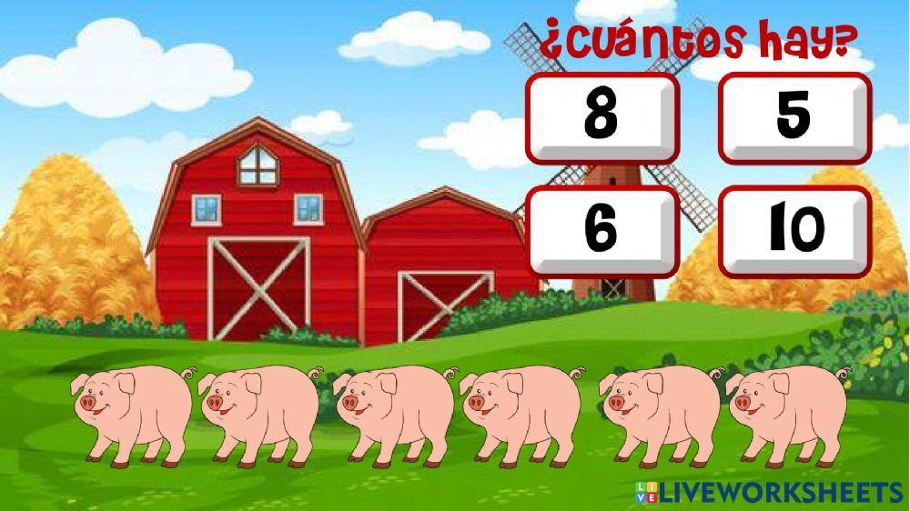 ¿cuántos animales hay en la granja