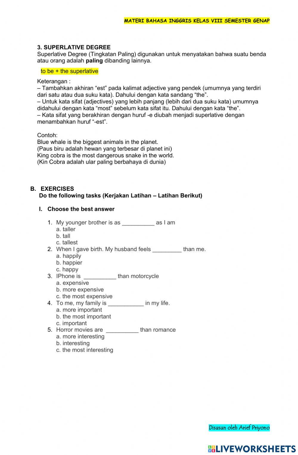 LK Comparative Degree- Tingkat Perbandingan
