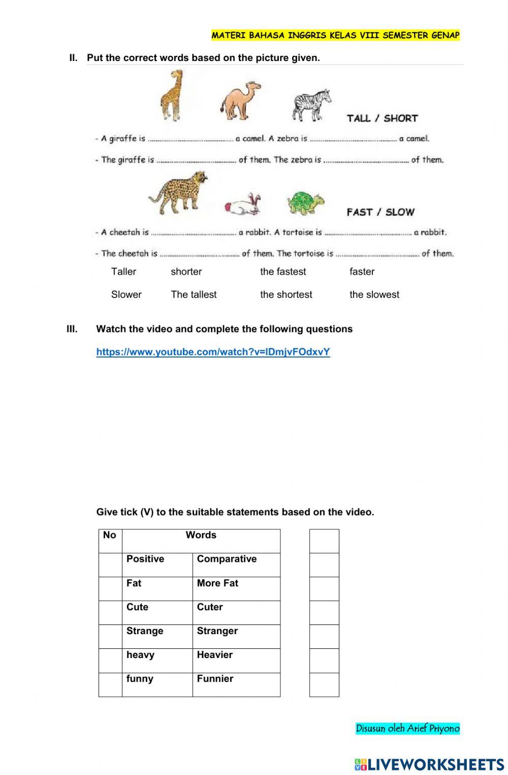 LK Comparative Degree- Tingkat Perbandingan