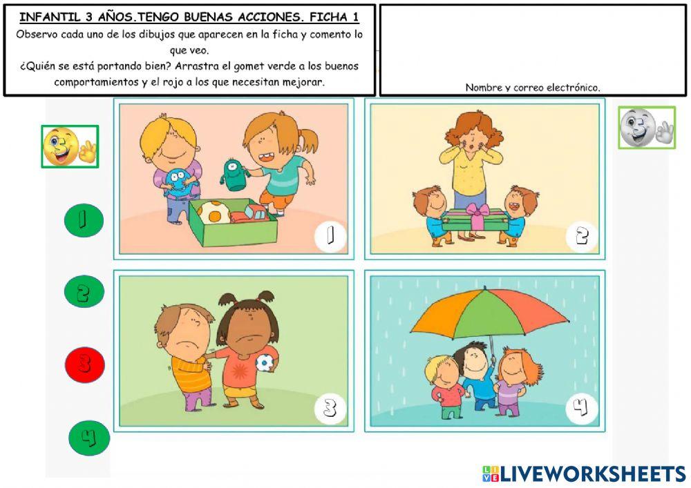 Tengo buenas acciones infantil 3 años.