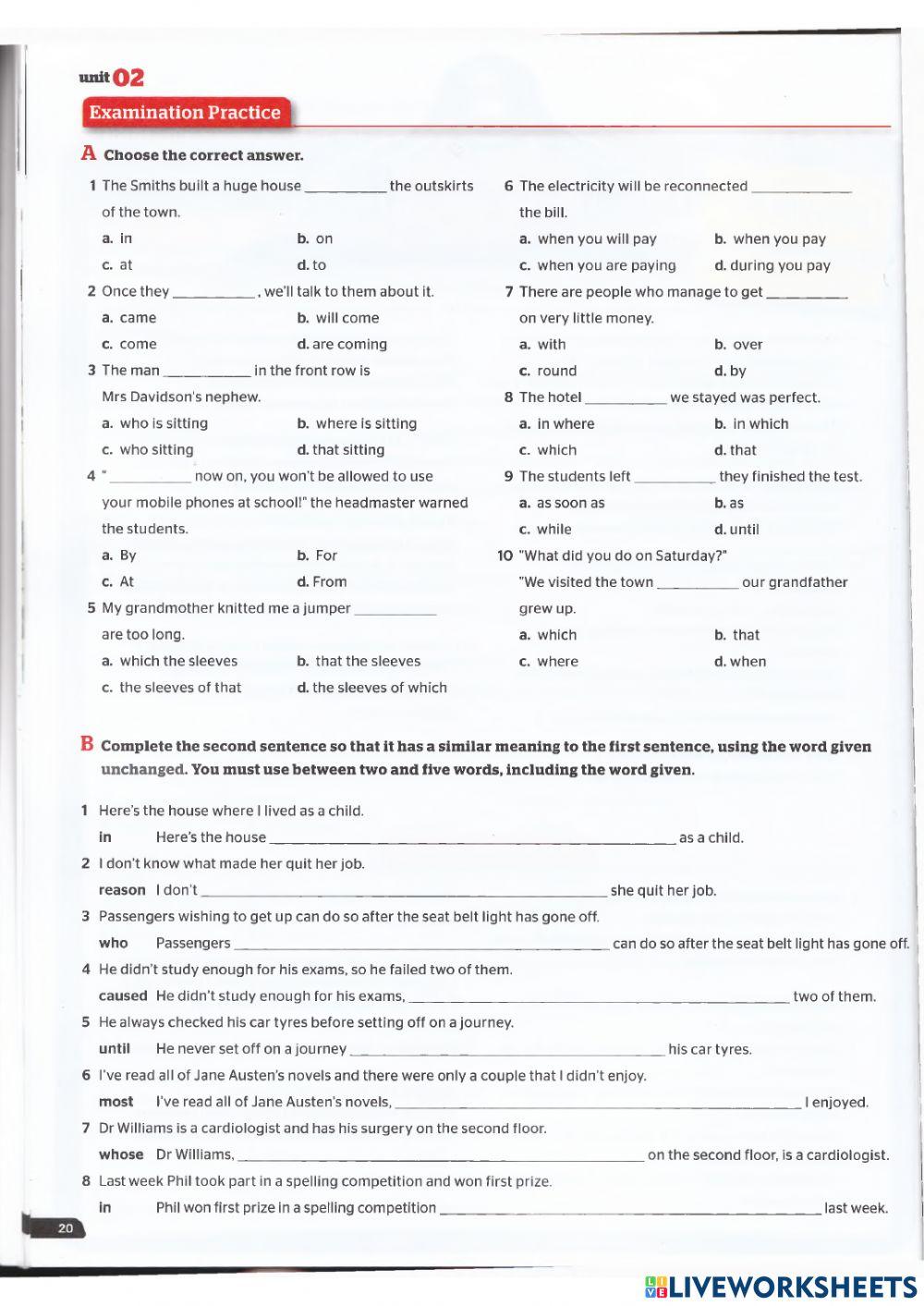 Use of English B2 - Unit 2