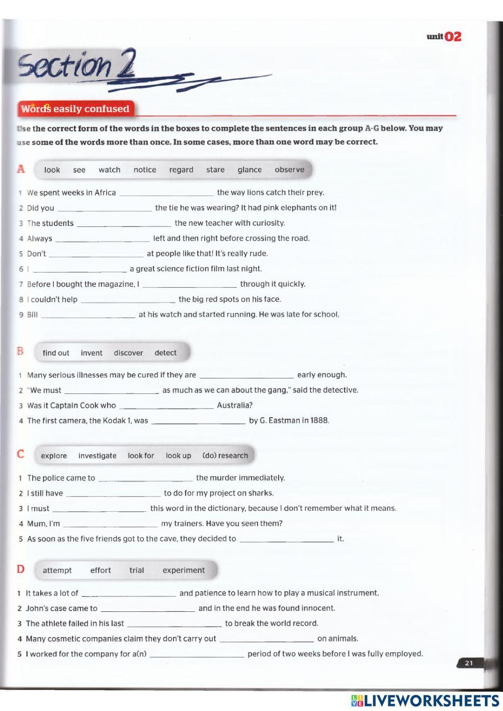 Use of English B2 - Unit 2