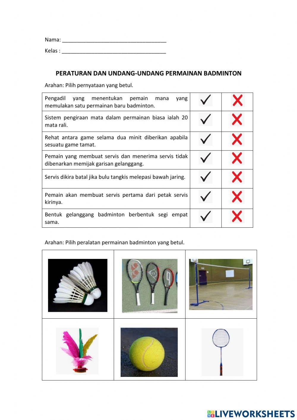 Peraturan Sukan Badminton