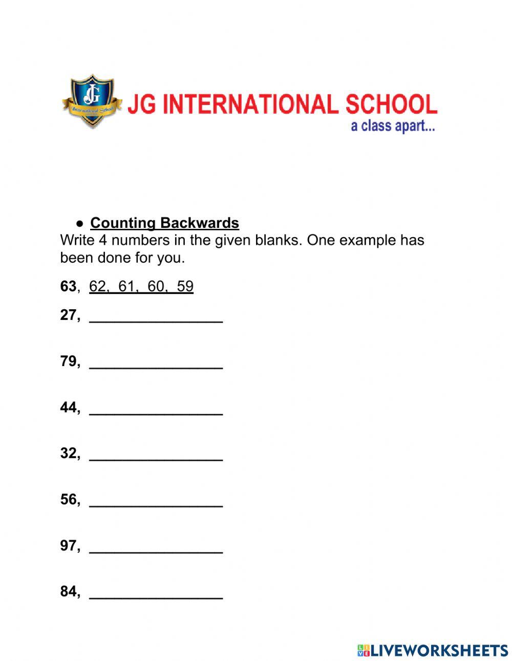 Forward and Bac… | Free Interactive Worksheets | 877448