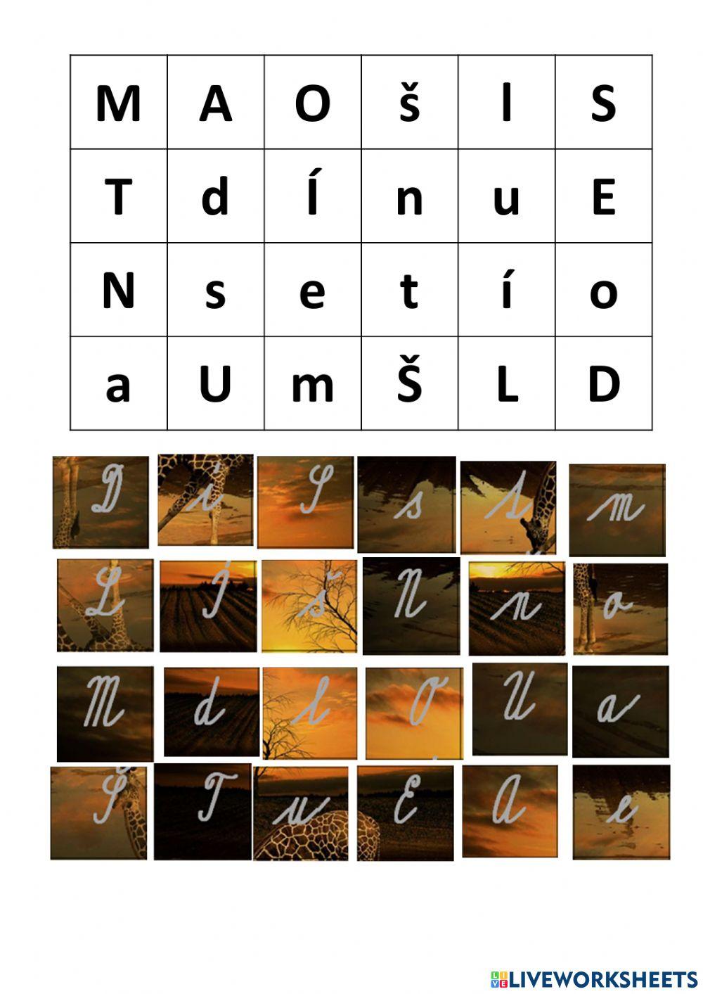 Puzzle -tvary písmen