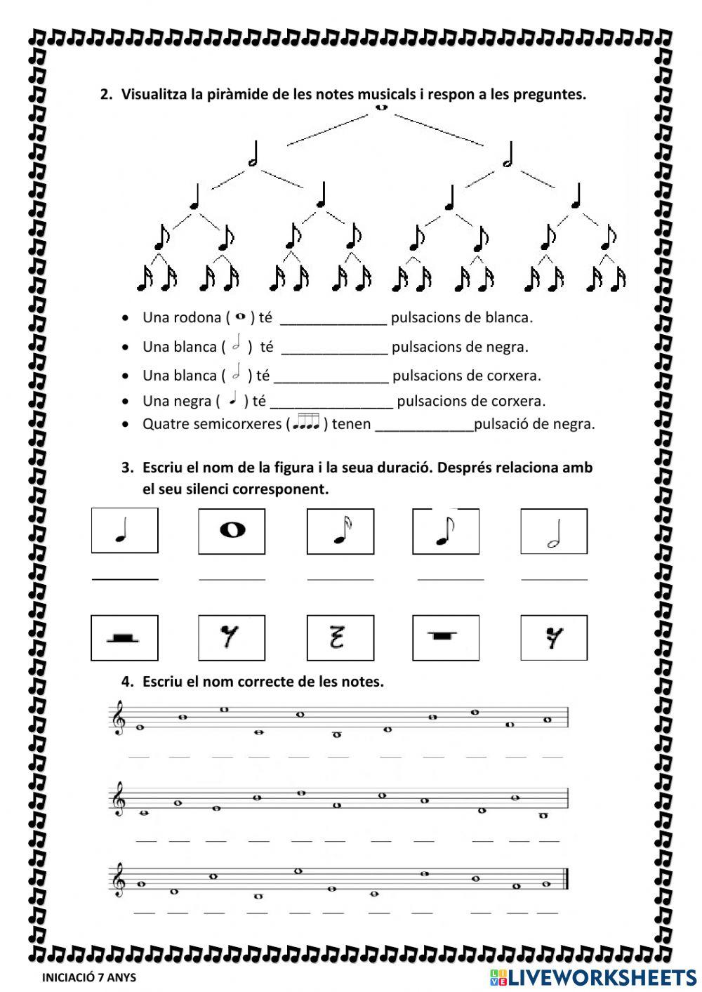 Llenguatge Musical - Iniciació 7 anys (Autoavaluació 1r Trimestre)