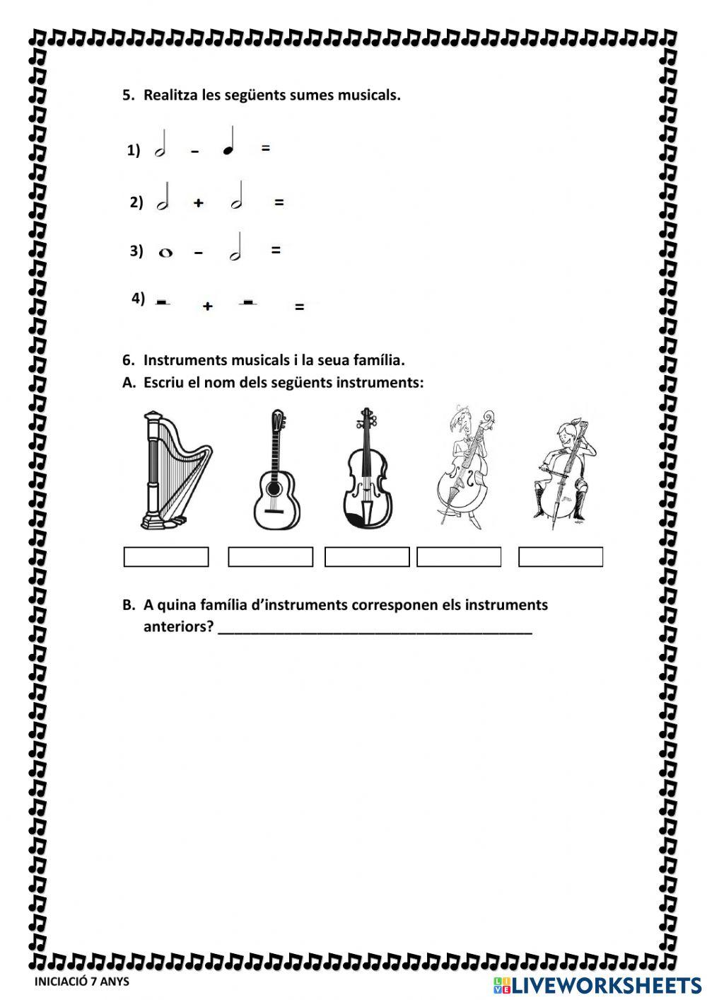 Llenguatge Musical - Iniciació 7 anys (Autoavaluació 1r Trimestre)