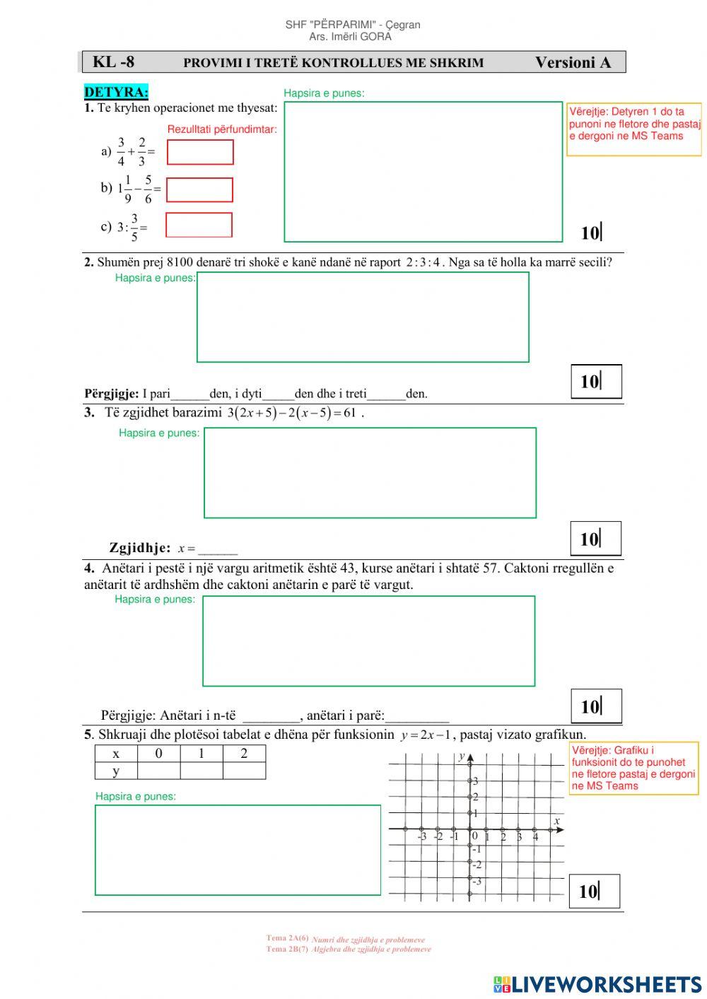 Provimi 3, G-A, KL-8, 2020-2021
