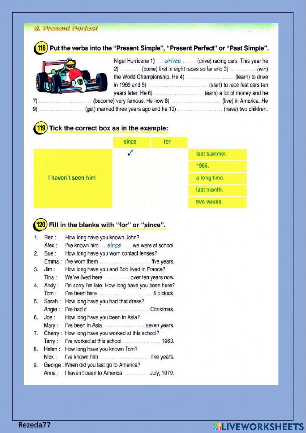 Present Perfect Past Simple