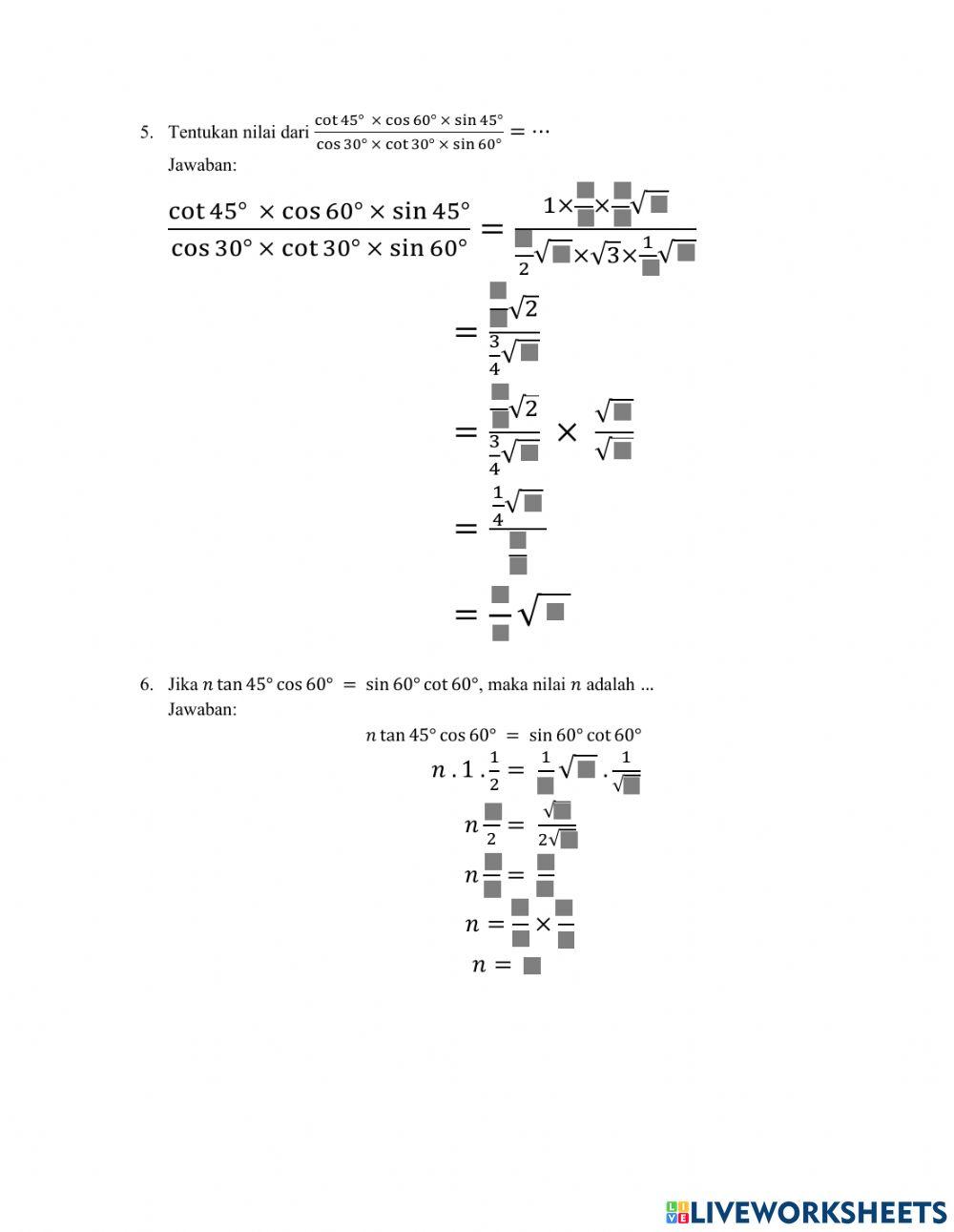 Sudut Istimewa Trigonometri