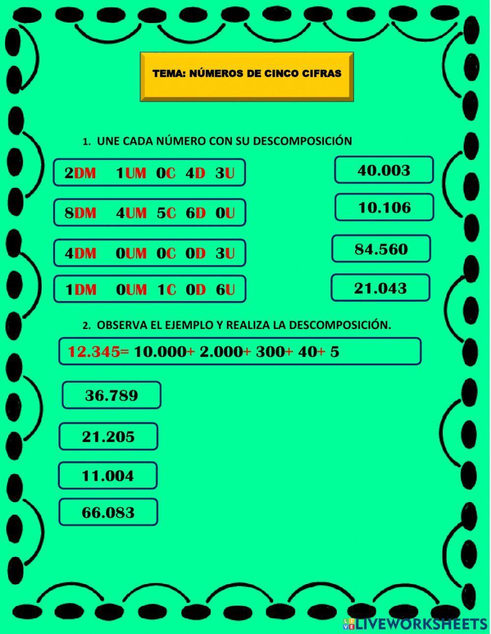 Números de cinco cifras