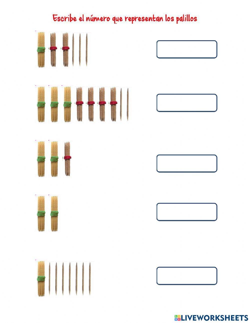 Centenas con palillos