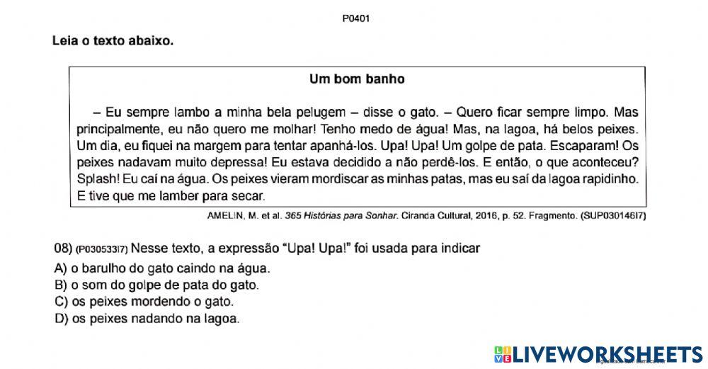 Avaliação diagnóstica português