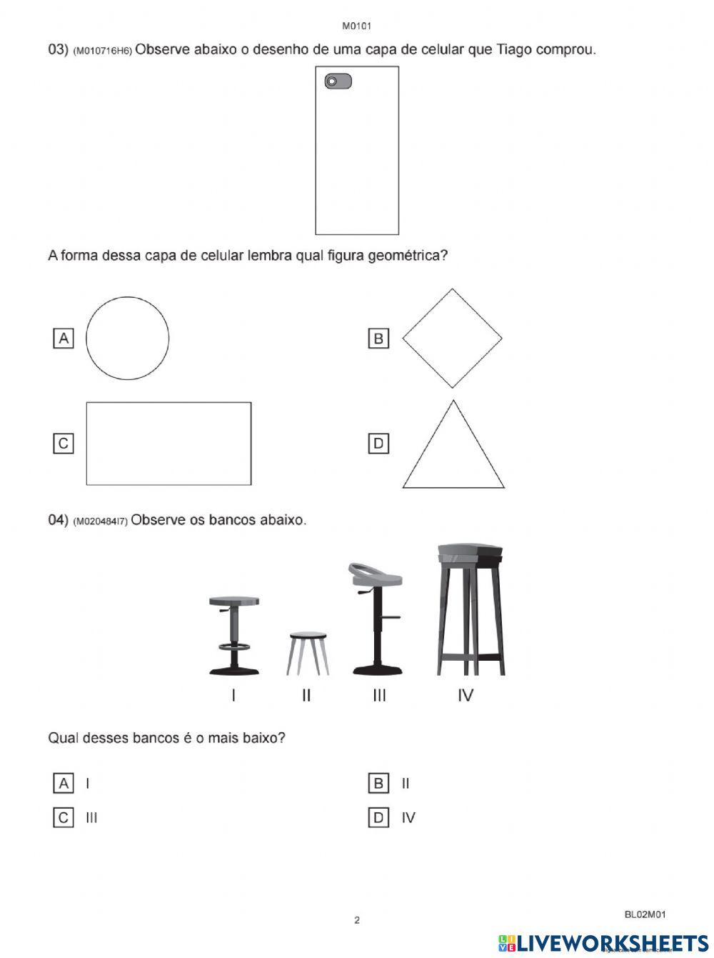 Avaliação diagnóstica de entrada matemática