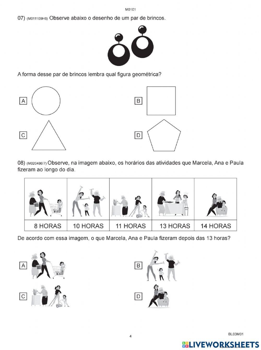 Avaliação diagnóstica de entrada matemática