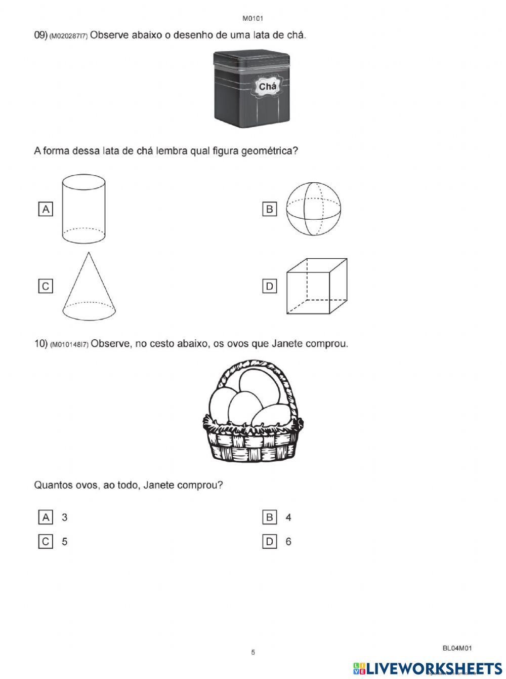 Avaliação diagnóstica de entrada matemática