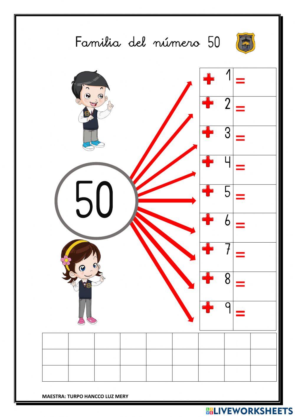 Familia de los números 50, 60