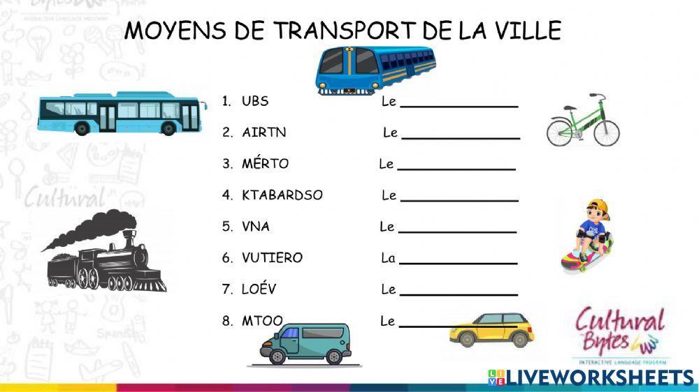 Moyens de Transport de la  ville