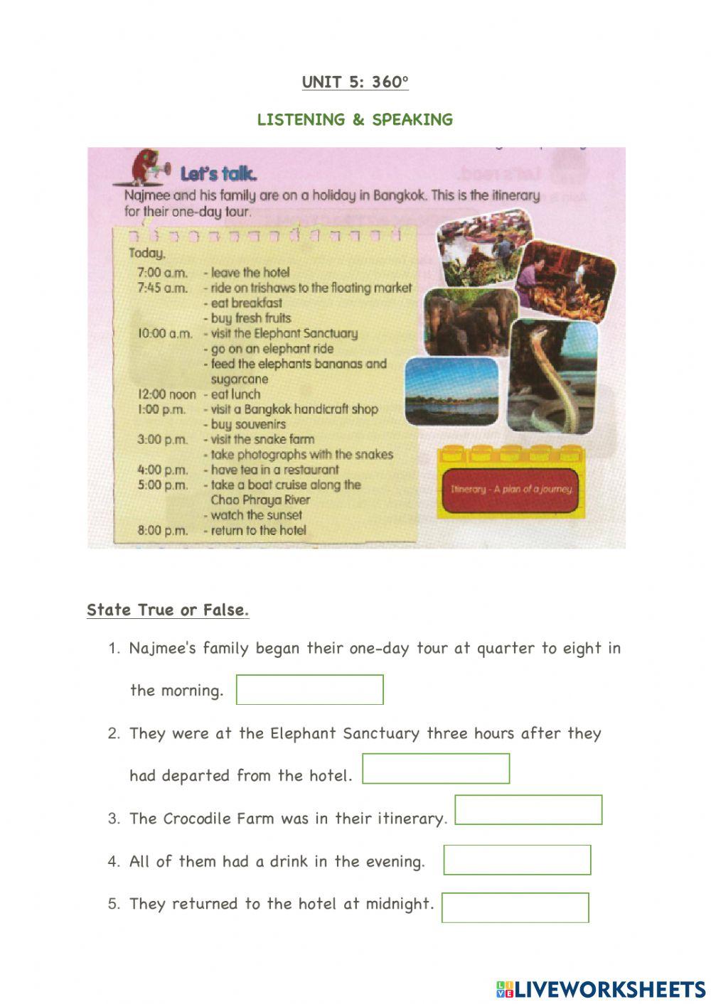 Unit 5:360 LISTENING& SPEAKING