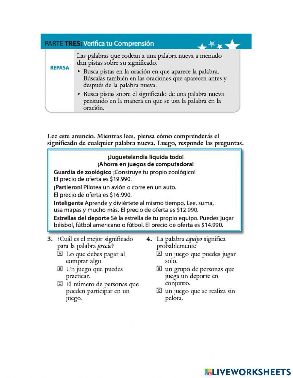 Palabras por contexto