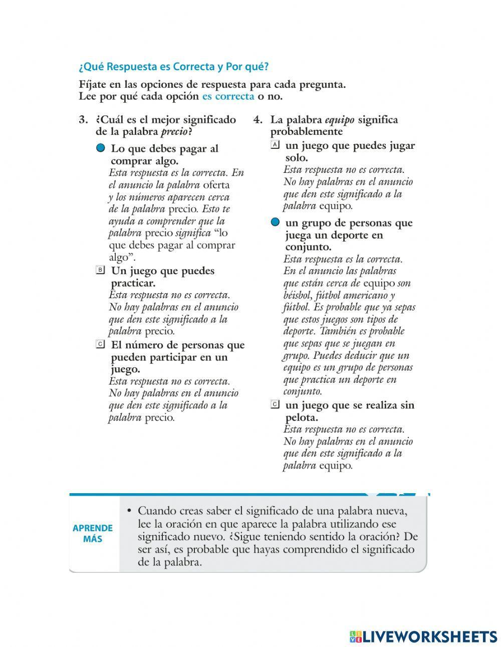 Palabras por contexto