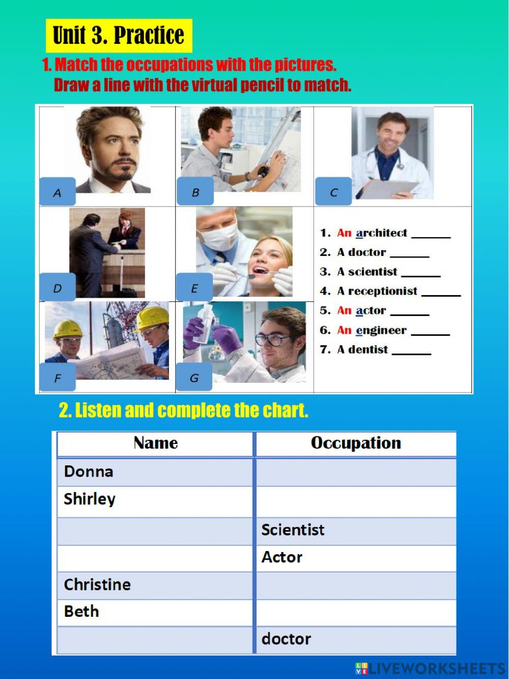 PRACTICE Occupations