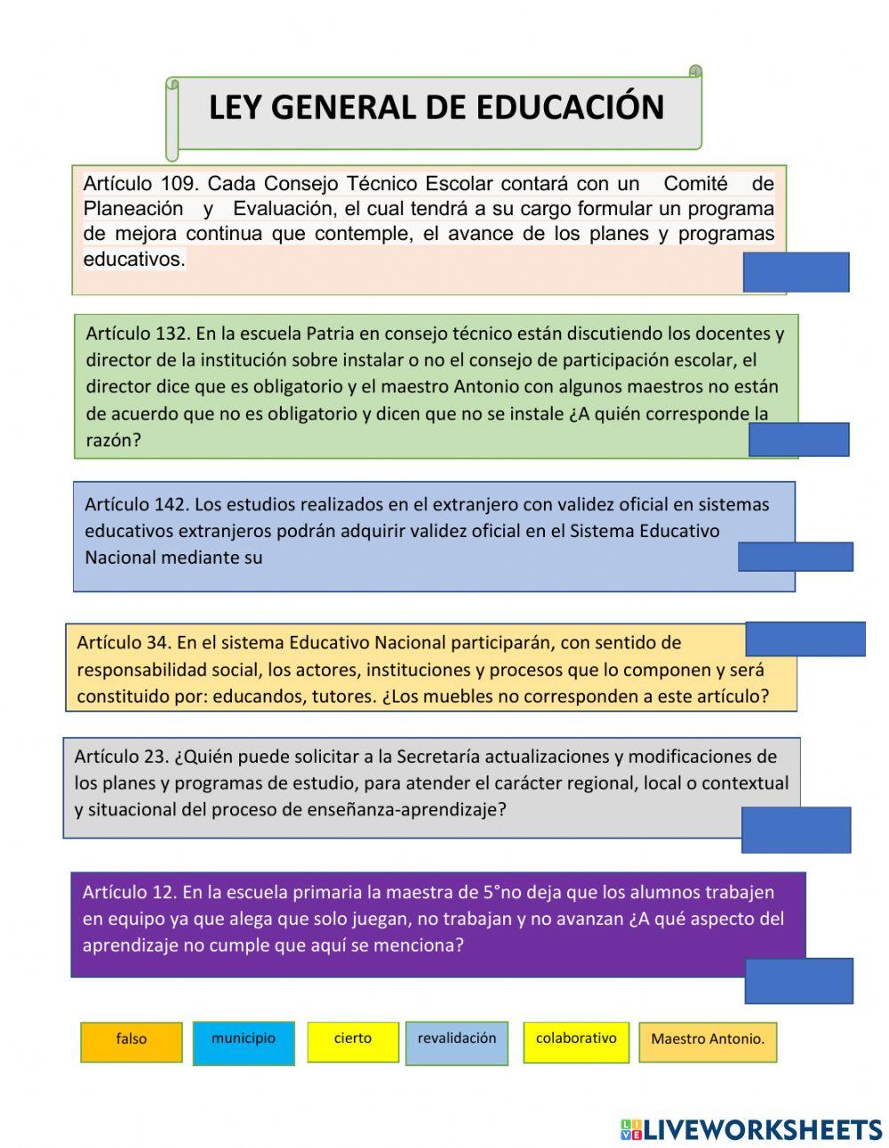 Ley general de educación