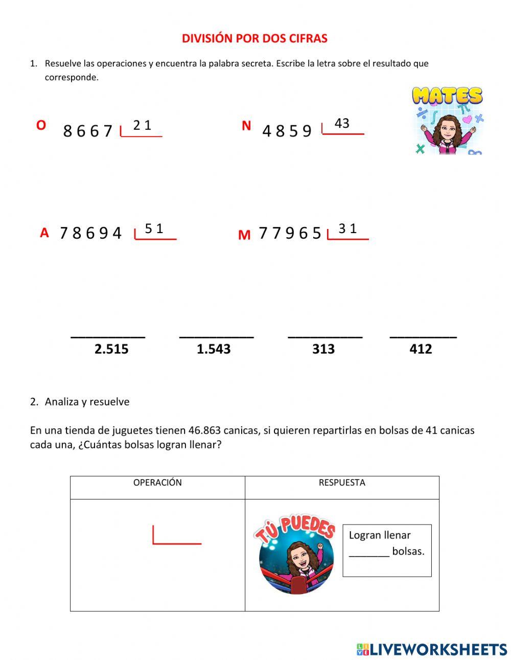 División por dos cifras sin casos