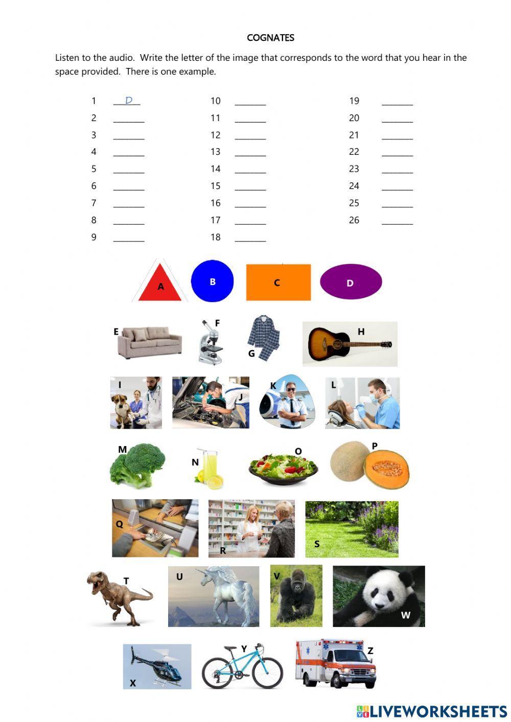 cognates-worksheets