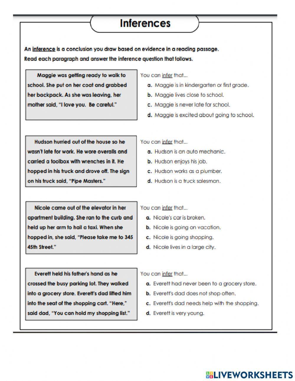 Making Inferences Making Inferences
