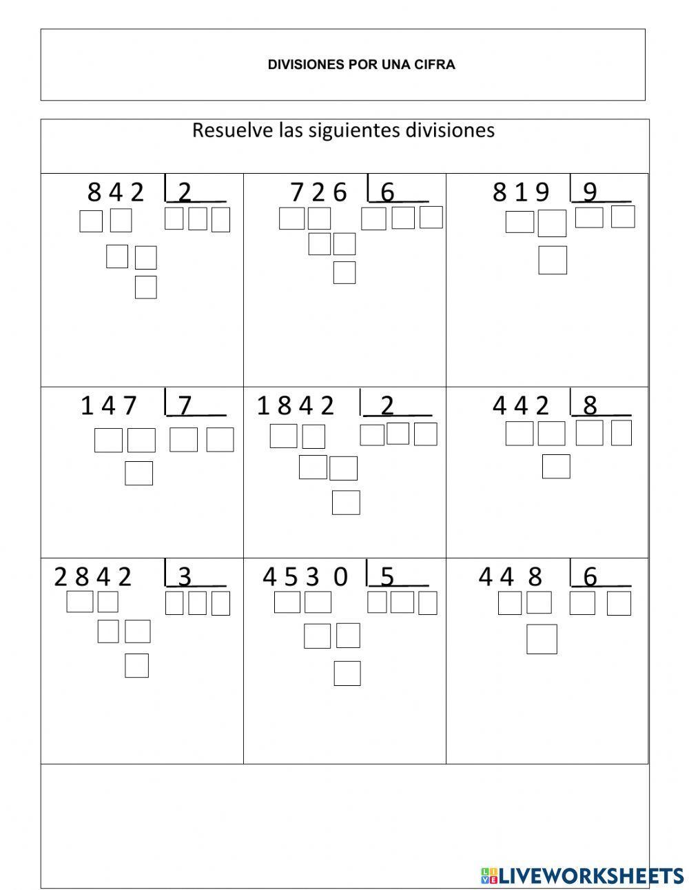 Divisiones por una cifra