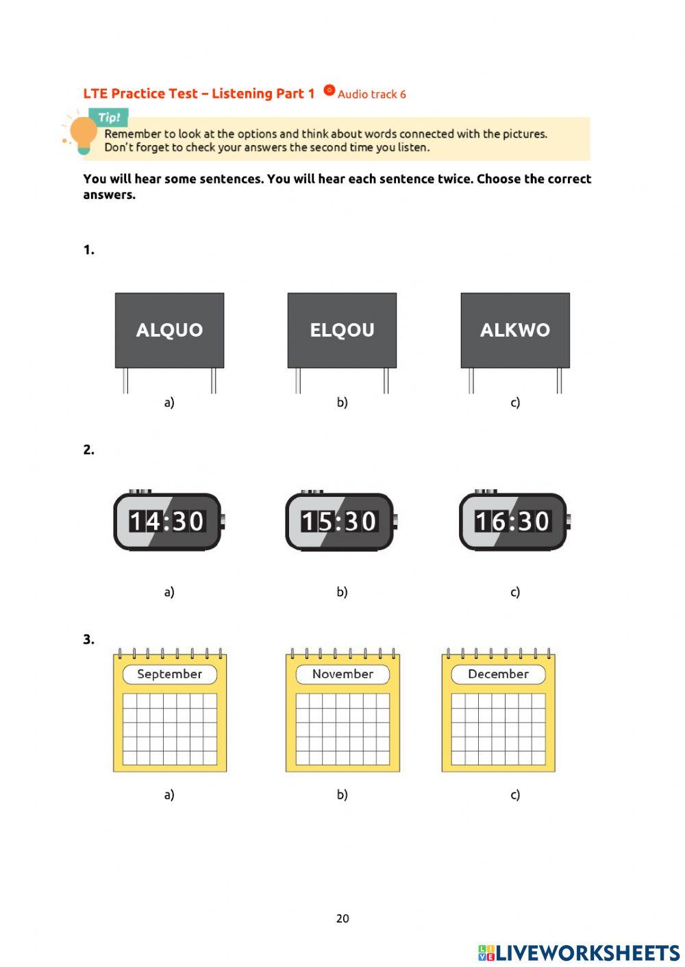 LTE entrainement Listening