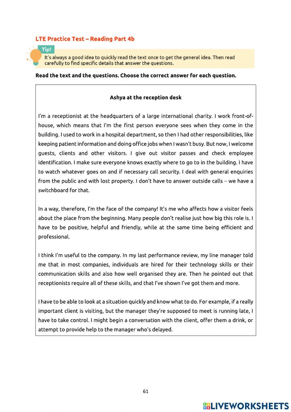 LTE entrainement Reading 3-4