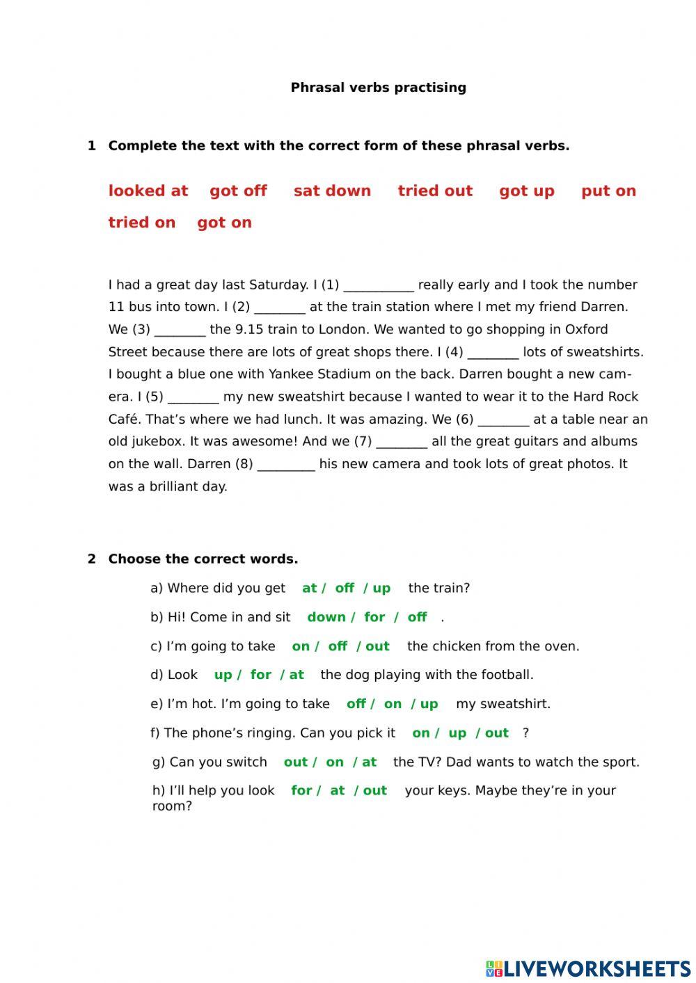 Phrasal verbs