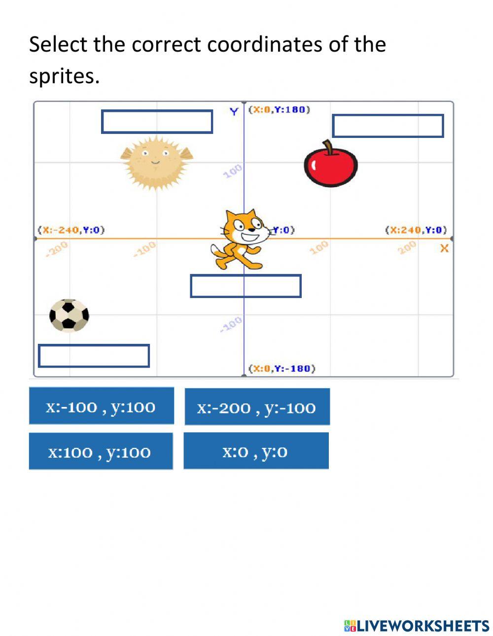 Coordinates interactive exercise | Live Worksheets