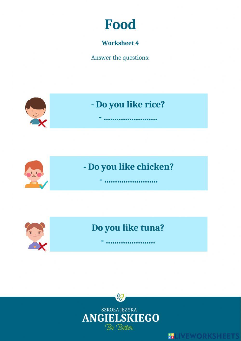 Food - Unit 6 - Worksheet 4 - IE2