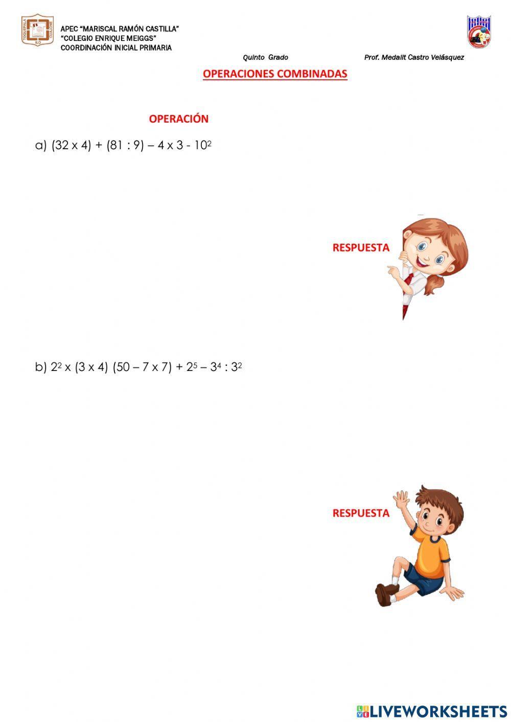 Operaciones combinadas