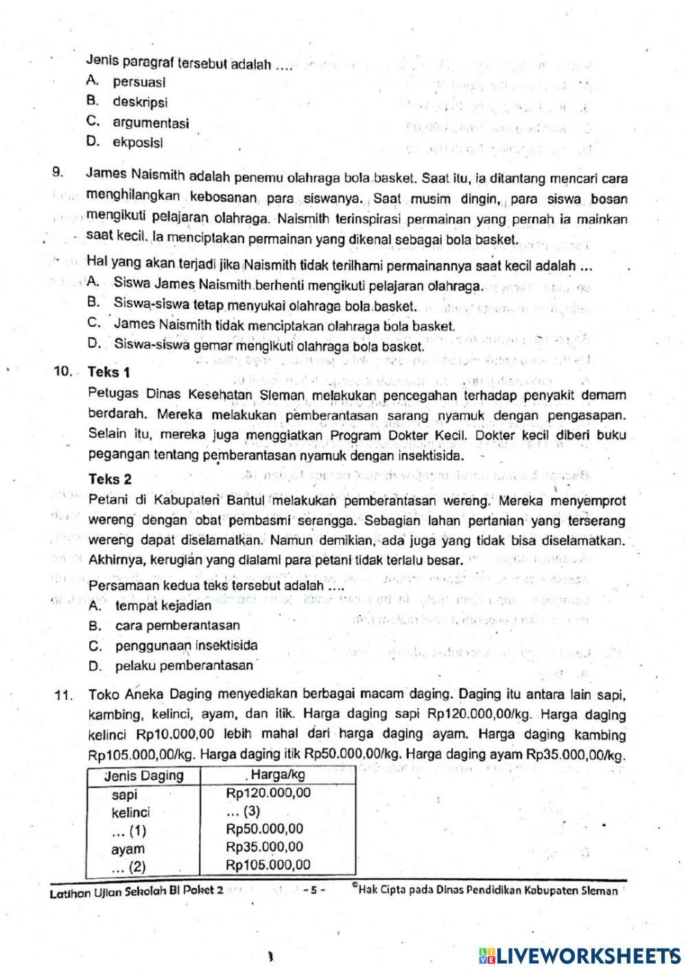 Latihan ujian sekolah