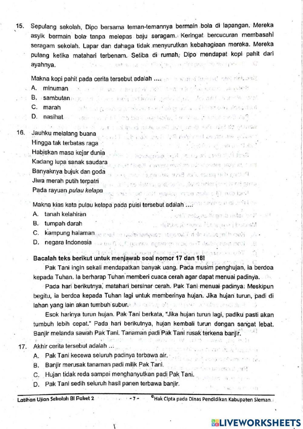 Latihan ujian sekolah