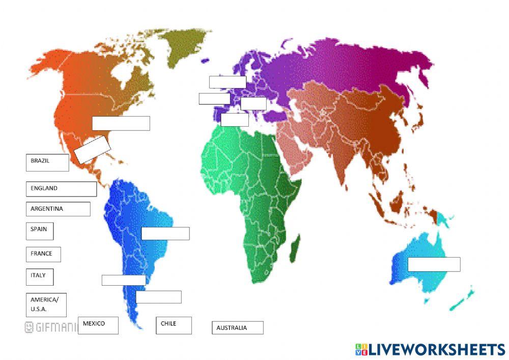 Countries , drag and drop 2 worksheet Live Worksheets