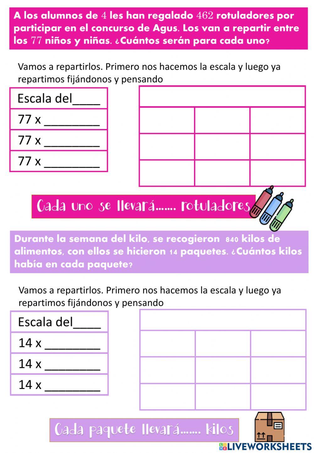 Primeras divisiones 2 cifras