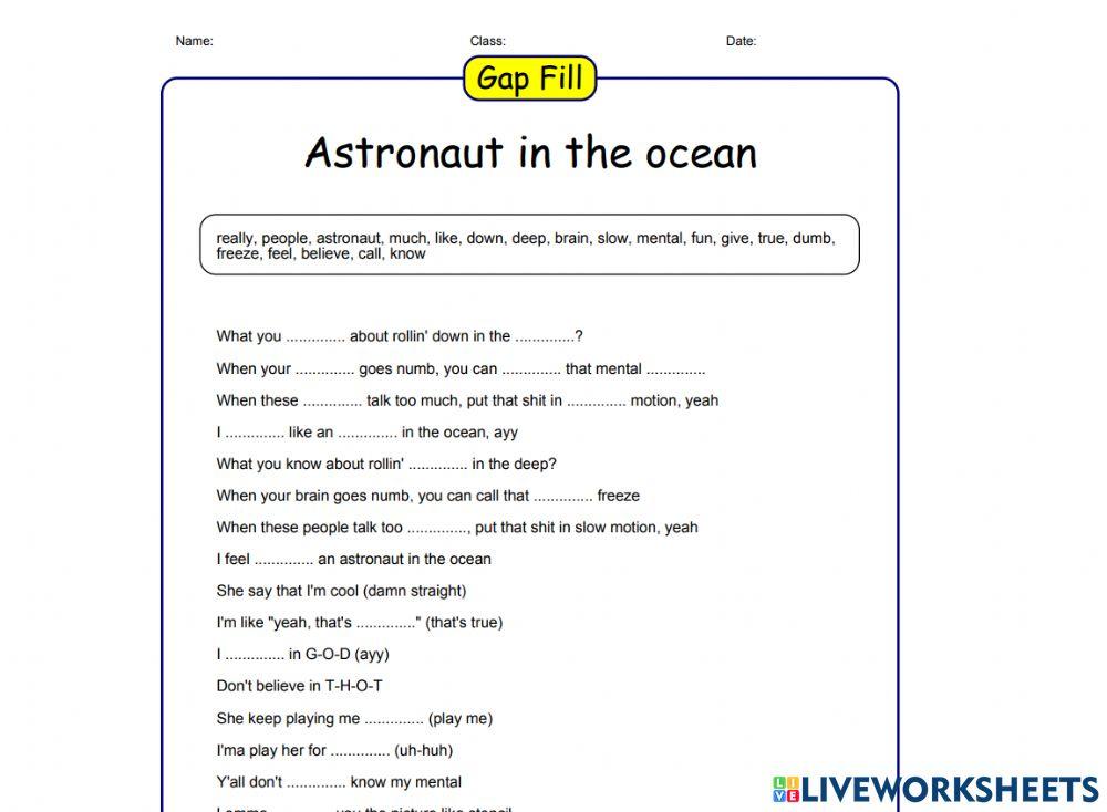 Like astronaut in the ocean