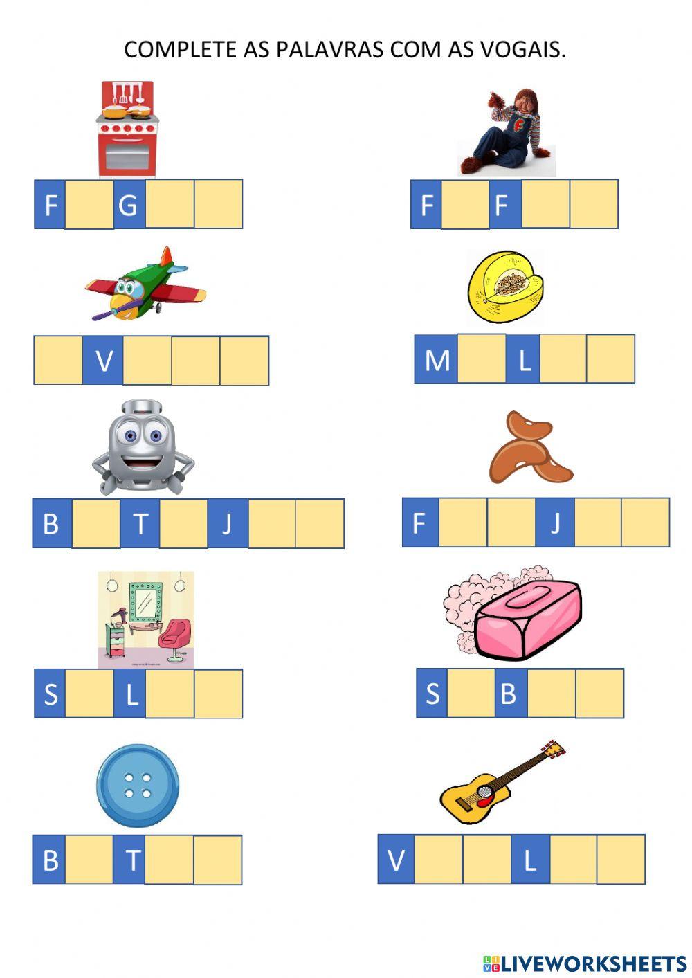 Complete com as vogais