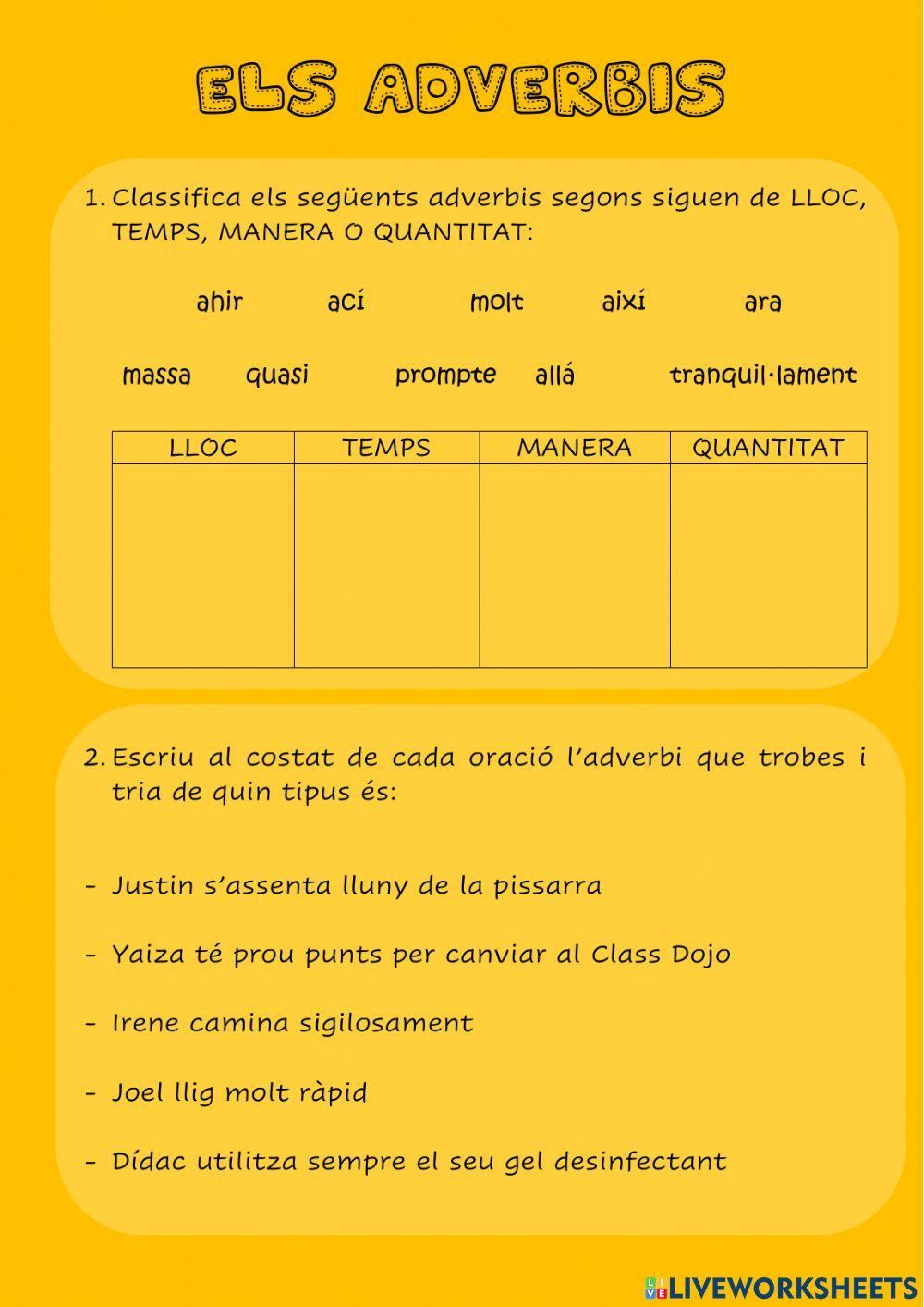 Adverbis, preposicions i conjuncions