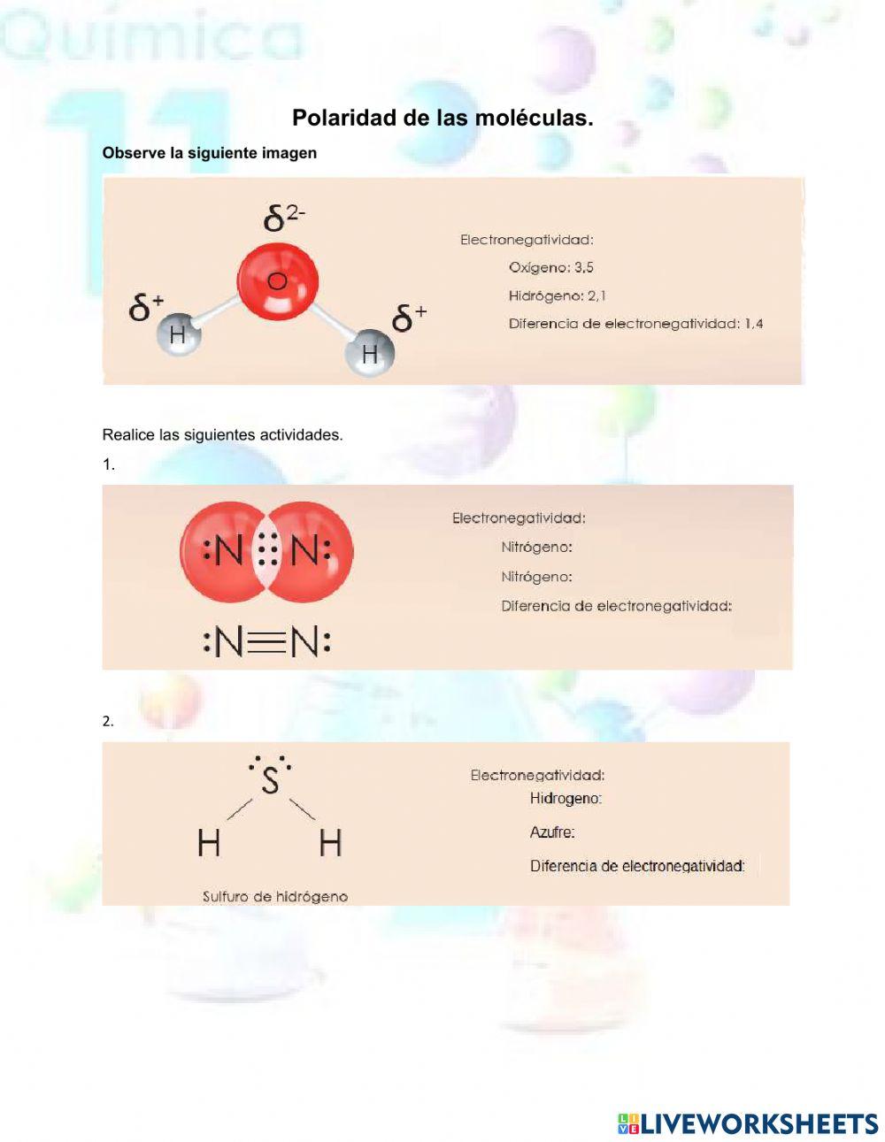 Polaridad de las Moléculas.