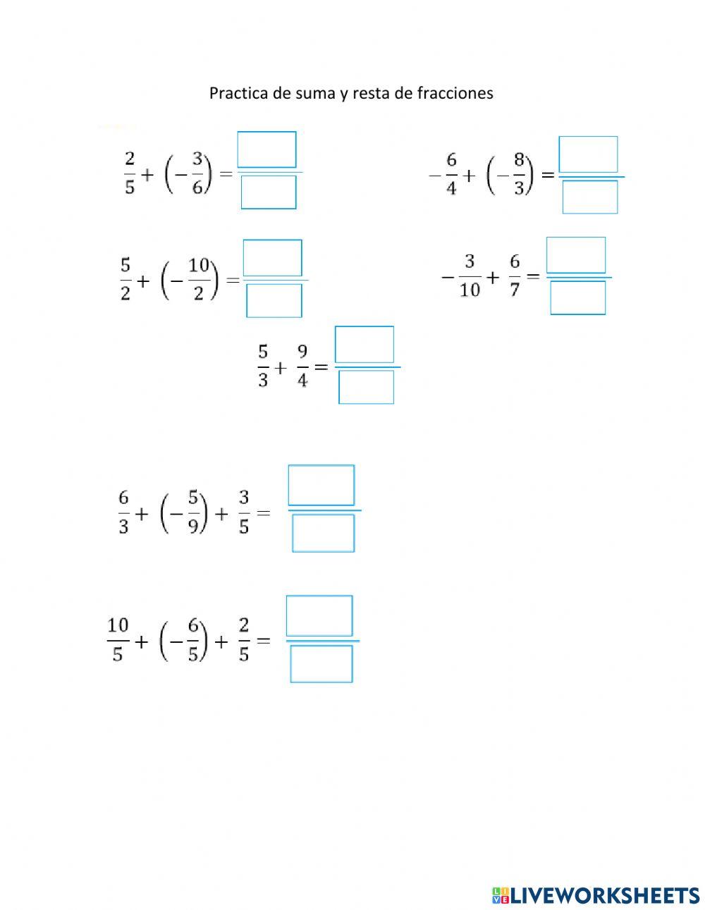 Racionales (fracciones)